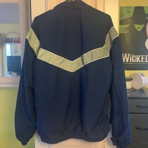 US Air Force windbreaker zip up navy blue jack silver stripe